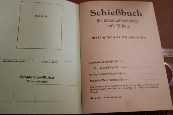 altes Schiessbuch des NSKK für KK Büchse und Pistole